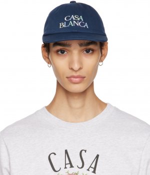 Темно-синяя кепка с логотипом Casablanca