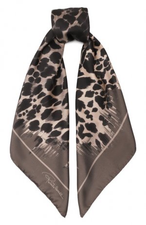 Шелковый платок Roberto Cavalli. Цвет: леопардовый