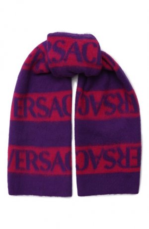Шерстяной шарф Versace. Цвет: фиолетовый
