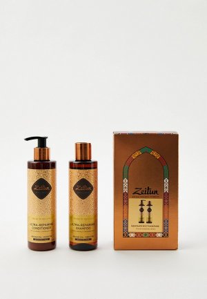 Набор для ухода за волосами Zeitun восстанавливающий, с маслом марокканской арганы. Цвет: прозрачный