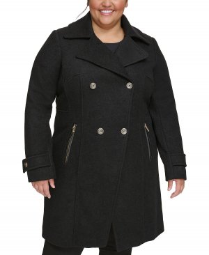 Женское двубортное пальто больших размеров GUESS, черный Guess