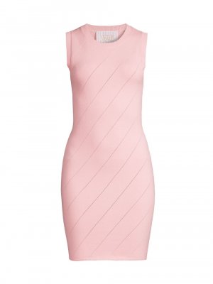 Вязаное мини-платье с пуантелями , розовый Victor Glemaud