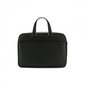 Кожаная сумка для ноутбука с плечевым ремнем Corneliani. Цвет: чёрный