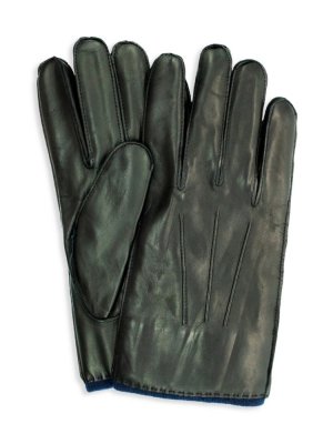 Кожаные перчатки на кашемировой подкладке, черный Portolano