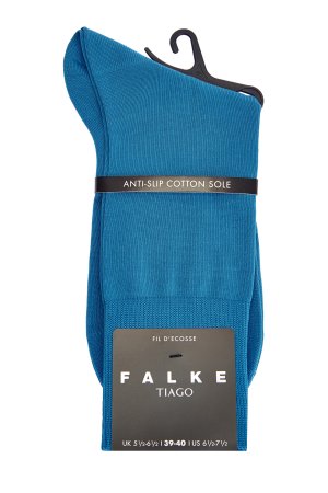 Хлопковые носки в бирюзовом оттенке из пряжи двухслойного скручивания FALKE. Цвет: голубой