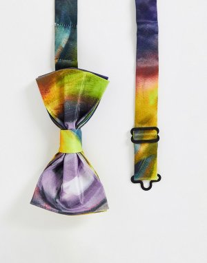 Атласный галстук-бабочка с акварельным принтом -Разноцветный Devils Advocate