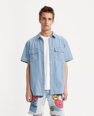 Мужская джинсовая рубашка с короткими рукавами Levi's, синий Levi's