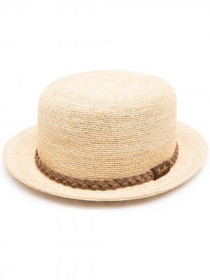 Шляпа с плетеной лентой Borsalino. Цвет: бежевый