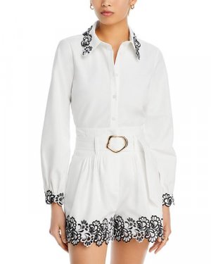 Рубашка с воротником из кружевной отделки , цвет White AQUA