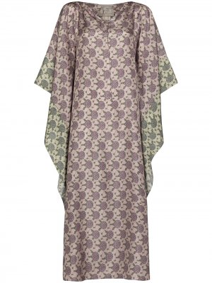 Платье макси с цветочным принтом By Walid. Цвет: фиолетовый