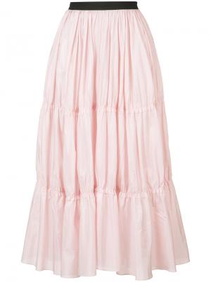 Длинная многослойная юбка Tome. Цвет: розовый