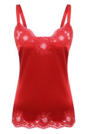Топ из шелка и хлопка Dolce & Gabbana. Цвет: красный