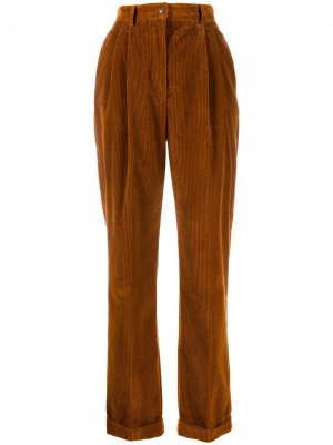 Зауженные вельветовые брюки Alberta Ferretti. Цвет: коричневый