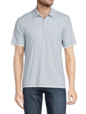 Двухслойная рубашка-поло из хлопка пима , цвет Oxford Blue Vince