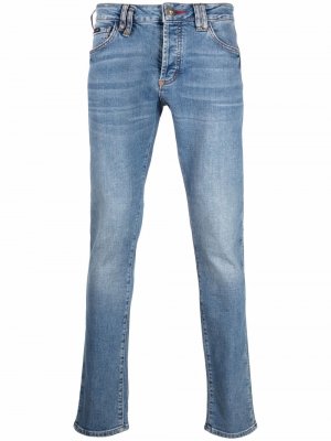 Прямые джинсы средней посадки Philipp Plein. Цвет: синий