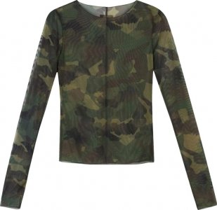 Лонгслив Camo Mesh Long-Sleeve Top 'Camo Green', зеленый Heron Preston