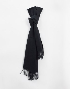 Черный шерстяной шарф с кисточками Only & Sons