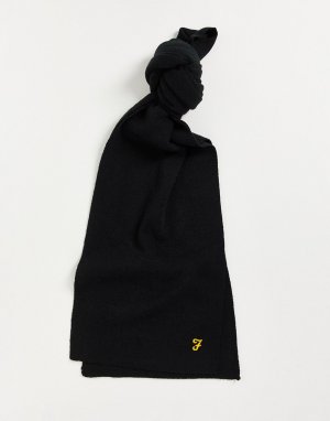 Черный шарф с логотипом -Черный цвет Farah