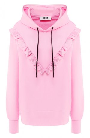 Хлопковый пуловер MSGM. Цвет: розовый