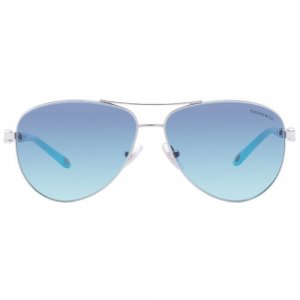 Солнцезащитные очки , серебряный, голубой Tiffany. Цвет: серебристый/голубой