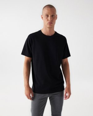 Мужская черная футболка с коротким рукавом , черный Salsa Jeans