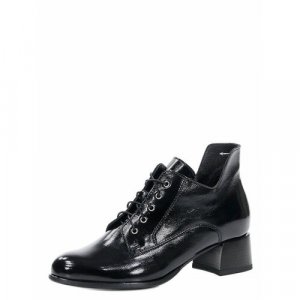 Ботильоны Ботинки женские лакированные демисезонные на шнурке, размер 39, черный Marko. Цвет: черный