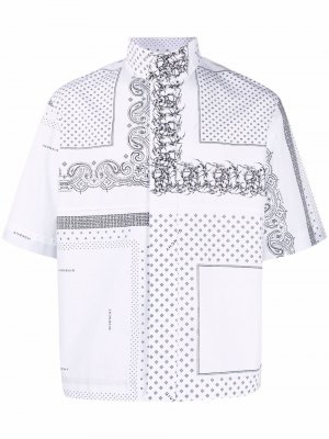 Рубашка с короткими рукавами и узором Givenchy. Цвет: белый