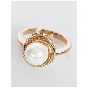 Кольцо помолвочное , жемчуг культивированный, размер 16, белый Lotus Jewelry. Цвет: белый