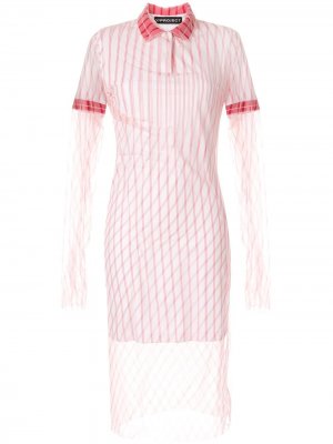 Прозрачное платье-поло с принтом Y/Project. Цвет: красный