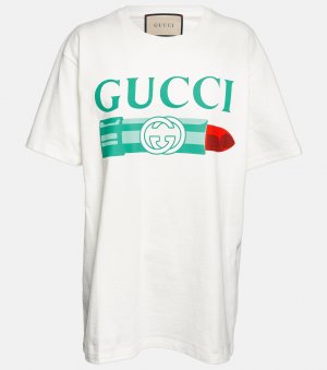 Футболка из хлопкового джерси с логотипом , белый Gucci