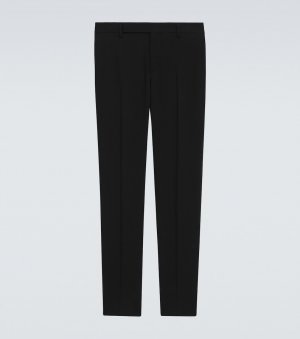 Узкие брюки из шерстяного габардина , черный Saint Laurent