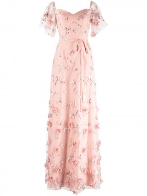 Вечернее платье Portici с вышивкой Marchesa Notte Bridesmaids. Цвет: розовый