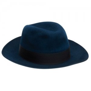 Шляпа федора , подкладка, размер 59, синий Christys. Цвет: синий