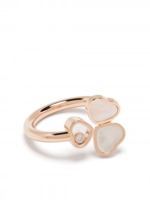 Кольцо Happy Hearts Wings из розового золота с бриллиантом и перламутром Chopard. Цвет: розовый