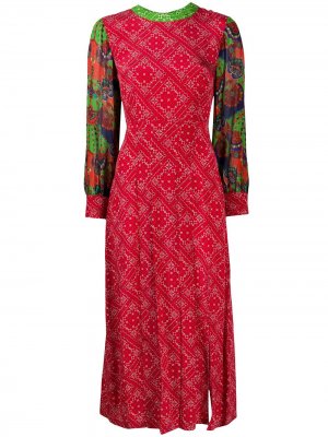 Платье Emma с принтом пейсли Rixo. Цвет: красный