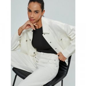 Джинсовая куртка  демисезонная, размер XL, белый Zarina. Цвет: белый