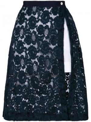Кружевная юбка-шорты Miahatami. Цвет: синий