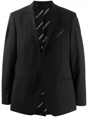 Блейзер с карманом на молнии Karl Lagerfeld. Цвет: черный