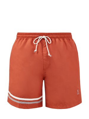 Пляжные плавательные шорты с деталями в полоску BRUNELLO CUCINELLI. Цвет: оранжевый