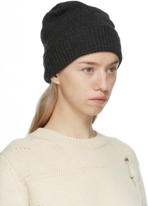 Grey Distressed Heritage Beanie Helmut Lang. Цвет: a00 charcoa