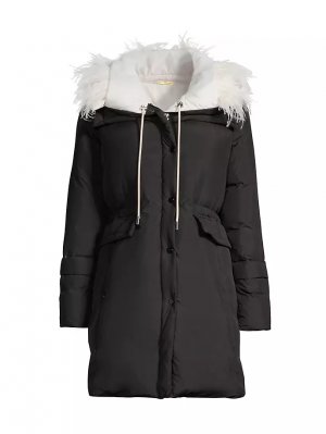 Пальто Hayden с капюшоном и перьями , цвет black ivory Kobi Halperin