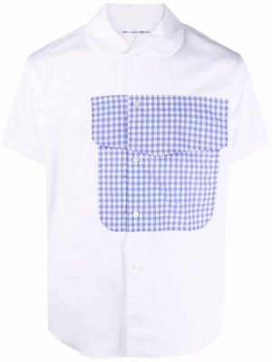 Рубашка с короткими рукавами и контрастной нашивкой Comme Des Garçons Shirt. Цвет: белый