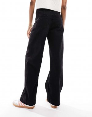 Черные широкие джинсы на пуговицах Kayla Vero Moda