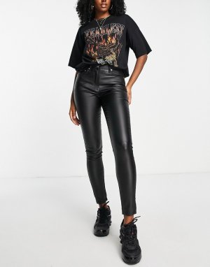 Черные джинсы скинни с покрытием -Черный Parisian