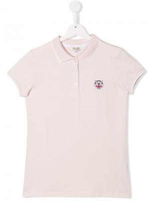 Рубашка-поло с логотипом Kenzo Kids. Цвет: розовый