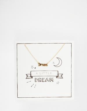 Ожерелье с открыткой Dream A Little Orelia. Цвет: золотой