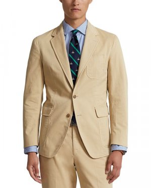 Костюмный пиджак-чинос, окрашенный в готовом виде, без отделки , цвет Tan/Beige Polo Ralph Lauren
