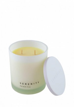 Свеча ароматическая Aroma Doma Serenity Груша и инжир 8,8х8,8х10 см. Цвет: белый