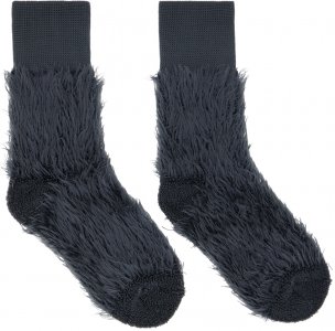 Серые носки из искусственной овчины sacai