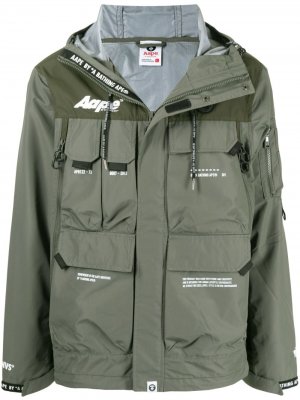 Легкая куртка с логотипом AAPE BY *A BATHING APE®. Цвет: зеленый